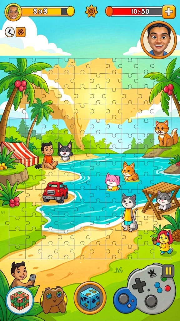 marina77 - Screenshot memperlihatkan pertarungan dengan monster laut yang menegangkan.